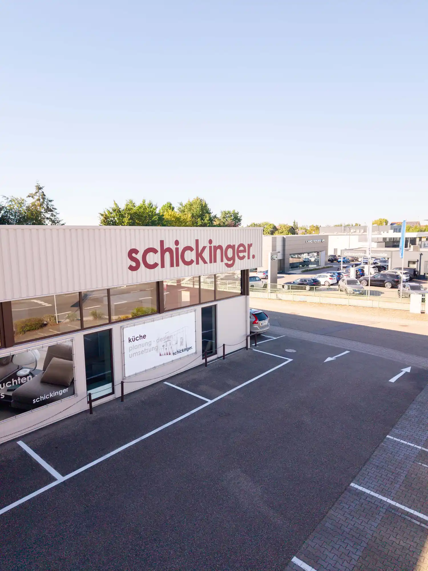 Außenansicht im Schickinger Showroom in Sinzheim – luftaufnahme, fassade