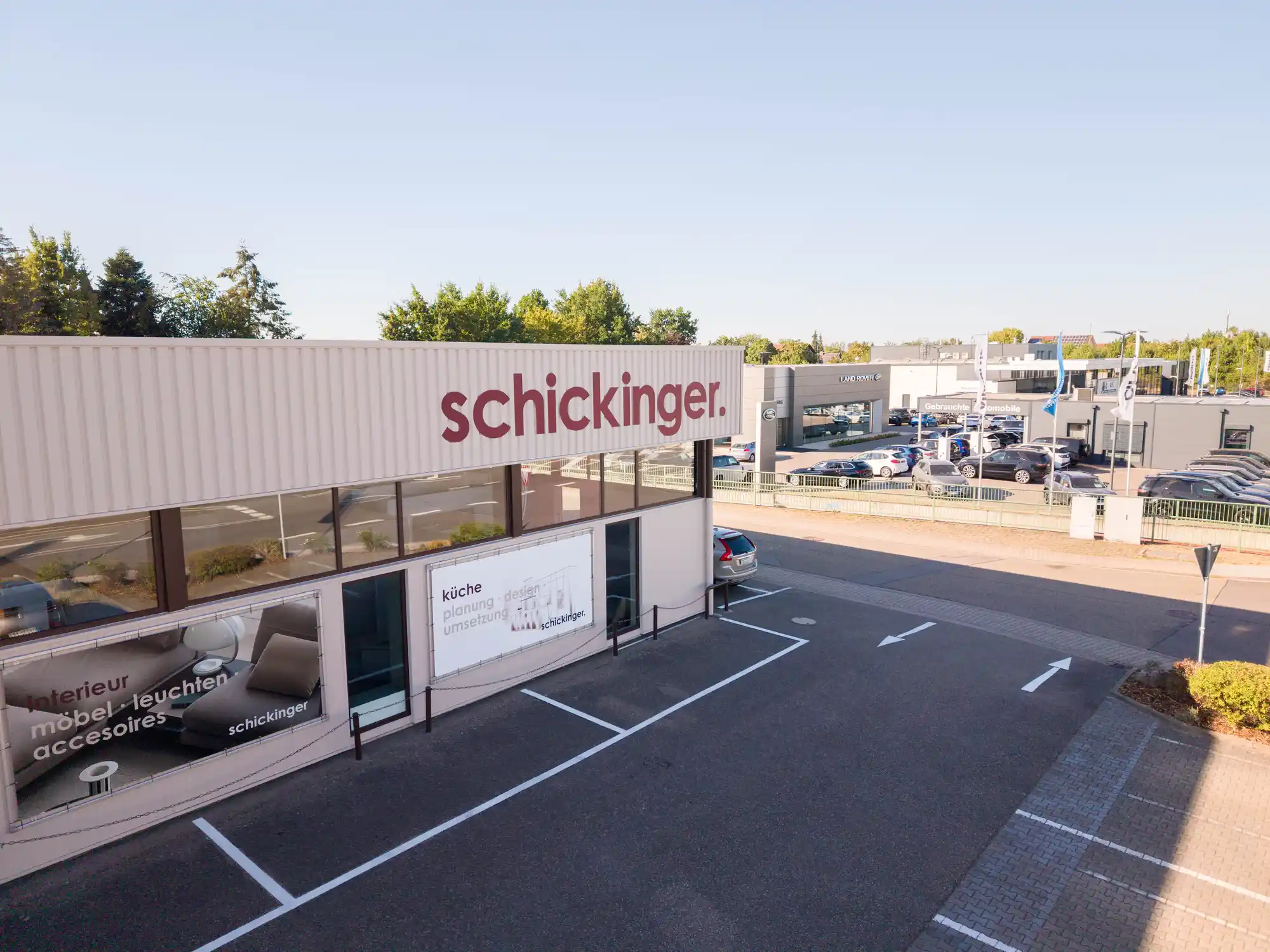 Außenansicht im Schickinger Showroom in Sinzheim – luftaufnahme, fassade